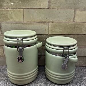 Gibson Green Canister Set With Sealed Lids